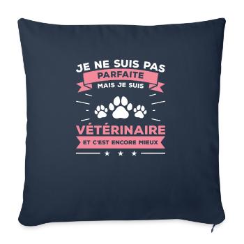 Je Ne Suis Pas Parfaite Mais Je Suis Vétérinaire - Housse de coussin décorative 45 x 45 cm - bleu marine - Devant