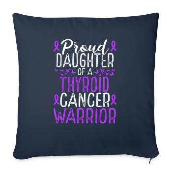 Thyroid Cancer Awareness Movement Daughter Ribbon - Sofa pillowcase 17,3'' x 17,3'' (45 x 45 cm) - navy - Front