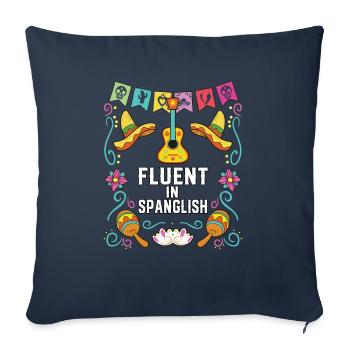 Fluent in Spanglish USA America Mexico American - Sofa pillowcase 17,3'' x 17,3'' (45 x 45 cm) - navy - Front