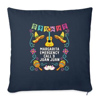 Margarita Emergency Call 9 Juan Juan Margarita - Sofa pillowcase 17,3'' x 17,3'' (45 x 45 cm) - navy - Front