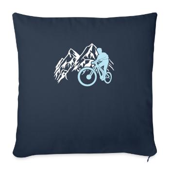 Downhill Mountain Bike Cycling Mountains Mountains - Sofa pillowcase 17,3'' x 17,3'' (45 x 45 cm) - navy - Front