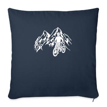 Downhill Mountain Bike Cycling Mountains Mountains - Sofa pillowcase 17,3'' x 17,3'' (45 x 45 cm) - navy - Front