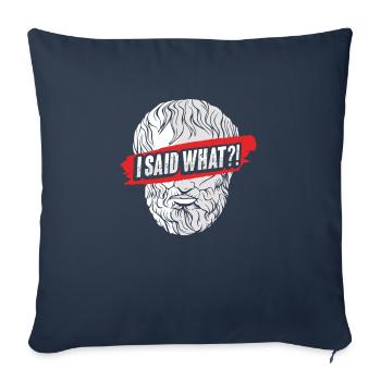 Philosophie de Socrate - Housse de coussin décorative 45 x 45 cm - bleu marine - Devant
