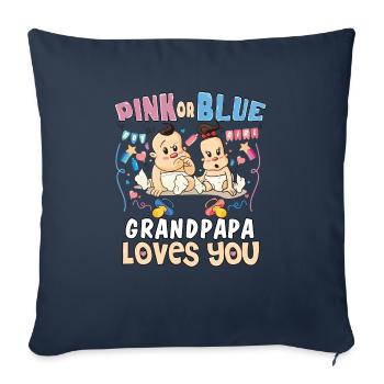 Pink or Blue Grandpapa Loves You Best Grandfather - Sofa pillowcase 17,3'' x 17,3'' (45 x 45 cm) - navy - Front