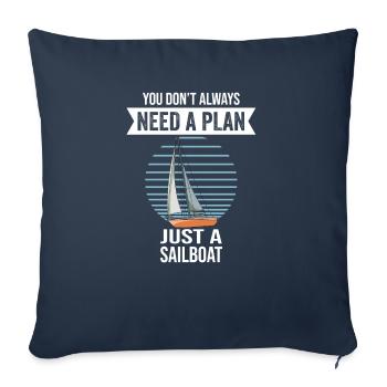 Voilier dont vous n’avez pas toujours besoin Un plan - Housse de coussin décorative 45 x 45 cm - bleu marine - Devant
