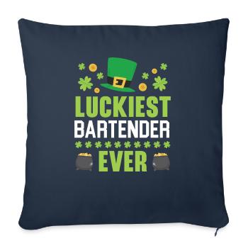 Luckiest Bartender Ever St. Patrick's Saint Pattys - Sofa pillowcase 17,3'' x 17,3'' (45 x 45 cm) - navy - Front