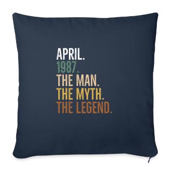 Avril 1987 L’homme Le mythe La légende - Housse de coussin décorative 45 x 45 cm - bleu marine - Devant