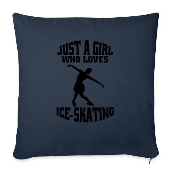 Figure skating ice skating skate figure skating - Sofa pillowcase 17,3'' x 17,3'' (45 x 45 cm) - navy - Front