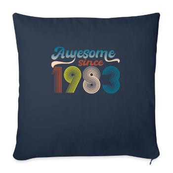Vintage 1983 Retro Bitrthday Limited Edition. - Sofa pillowcase 17,3'' x 17,3'' (45 x 45 cm) - navy - Front
