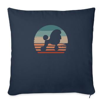 Vintage Retro Poodle Poodles Dog Lover - Sofa pillowcase 17,3'' x 17,3'' (45 x 45 cm) - navy - Front