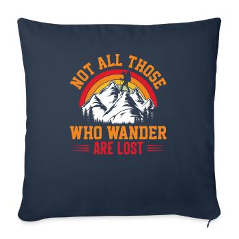 hiking - Not all those who wander are lost - Sofa pillowcase 17,3'' x 17,3'' (45 x 45 cm) - navy - Front