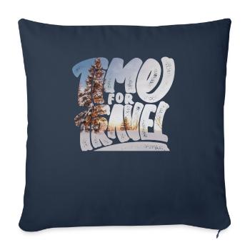 Time for travel - Sofa pillowcase 17,3'' x 17,3'' (45 x 45 cm) - navy - Front