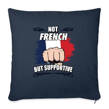 Pas Français mais un voyage touristique de soutien Français - Housse de coussin décorative 45 x 45 cm - bleu marine - Devant