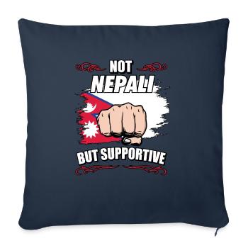 Not Nepali But Supportive Travel Tourist Nepali - Sofa pillowcase 17,3'' x 17,3'' (45 x 45 cm) - navy - Front