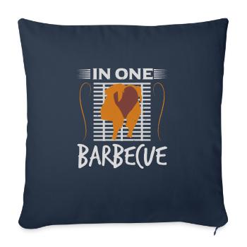 DANS UN BARBECUE - Housse de coussin décorative 45 x 45 cm - bleu marine - Devant