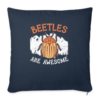 Les coléoptères sont impressionnants Entomologie des insectes chasseur d’insectes - Housse de coussin décorative 45 x 45 cm - bleu marine - Devant