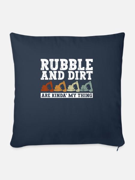 Bagger Sandbagger Baggerfahrer - Sofakissenbezug 45 x 45 cm - Navy
