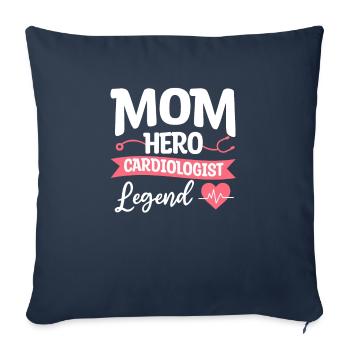 Maman Héros Cardiologue Légende Cardiologie Cardiologie - Housse de coussin décorative 45 x 45 cm - bleu marine - Devant