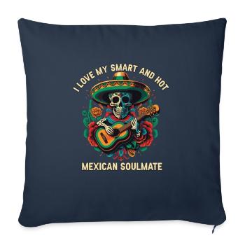 J’aime mon âme soeur mexicaine intelligente et chaude Mexique Pr - Housse de coussin décorative 45 x 45 cm - bleu marine - Devant