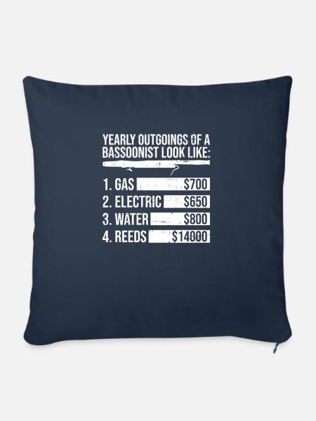 Fagott Und Fagottspieler - Sofakissenbezug 45 x 45 cm - Navy