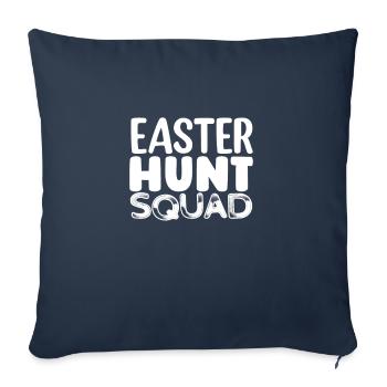 Joyeux lapin de Pâques drôle de jour de Pâques - Housse de coussin décorative 45 x 45 cm - bleu marine - Devant