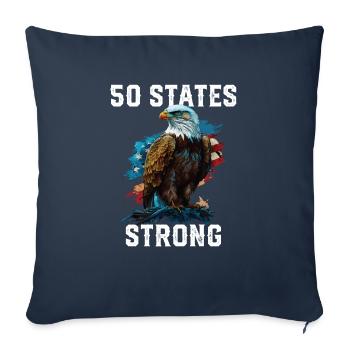 50 States Strong American Bald Eagle America 4th - Sofa pillowcase 17,3'' x 17,3'' (45 x 45 cm) - navy - Front
