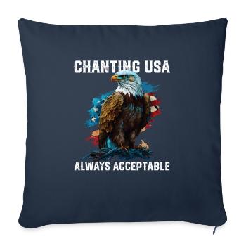 Chanting USA Always Acceptable 4th Of July - Sofa pillowcase 17,3'' x 17,3'' (45 x 45 cm) - navy - Front