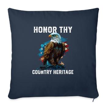 Honorez votre patrie Héritage Pygargue à tête blanche américain - Housse de coussin décorative 45 x 45 cm - bleu marine - Devant
