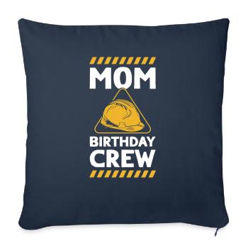 Maman De L’Équipe D’Anniversaire - Construction d’anniversaire - Housse de coussin décorative 45 x 45 cm - bleu marine - Devant