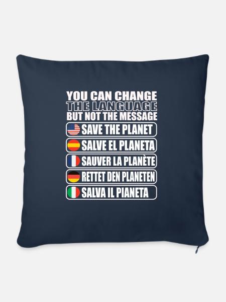 Speichern Sie Die Planetenumgebung - Sofakissenbezug 45 x 45 cm - Navy