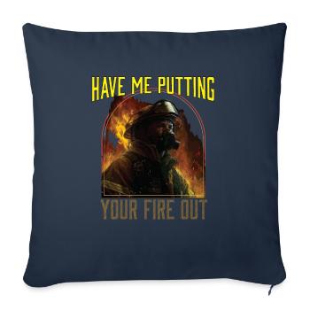 Demandez-moi d’éteindre votre feu pompier pompier - Housse de coussin décorative 45 x 45 cm - bleu marine - Devant