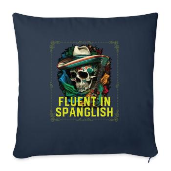 Fluent in Spanglish USA America Mexico American - Sofa pillowcase 17,3'' x 17,3'' (45 x 45 cm) - navy - Front