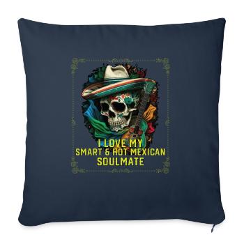 J’aime mon âme sœur mexicaine intelligente et chaude Mexique - Housse de coussin décorative 45 x 45 cm - bleu marine - Devant