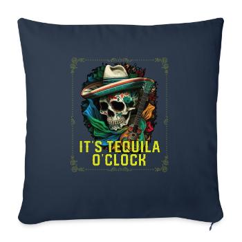 C’est Tequila Oclock Buveur de Tequila alcoolisé - Housse de coussin décorative 45 x 45 cm - bleu marine - Devant