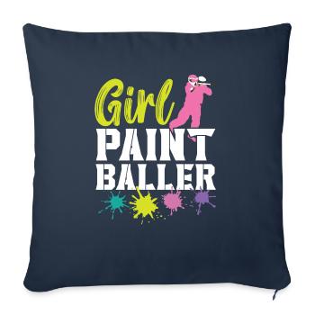 Fille Paintballer Joueur de paintball Paintballer - Housse de coussin décorative 45 x 45 cm - bleu marine - Devant
