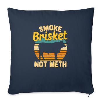 Fumée Poitrine Pas Meth Drôle BBQ Amateur Fumeur - Housse de coussin décorative 45 x 45 cm - bleu marine - Devant