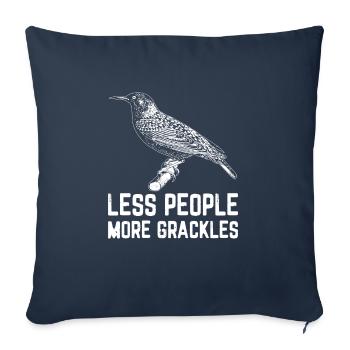 Blackbird Grackle Bird Design for Birdwatchers - Sofa pillowcase 17,3'' x 17,3'' (45 x 45 cm) - navy - Front