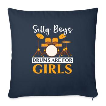Drummer Musical Instrument Musician Drum Player - Sofa pillowcase 17,3'' x 17,3'' (45 x 45 cm) - navy - Front