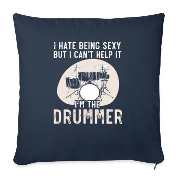 Drummer Musical Instrument Musician Drum Player - Sofa pillowcase 17,3'' x 17,3'' (45 x 45 cm) - navy - Front