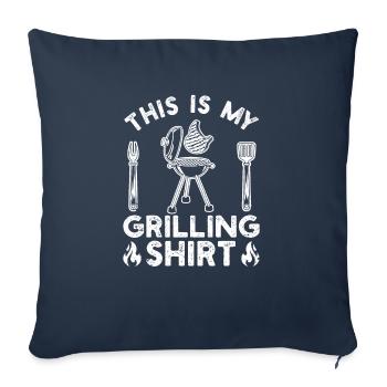 Ceci est mon Grill Shirt Funny BBQ Smoker Grill - Housse de coussin décorative 45 x 45 cm - bleu marine - Devant