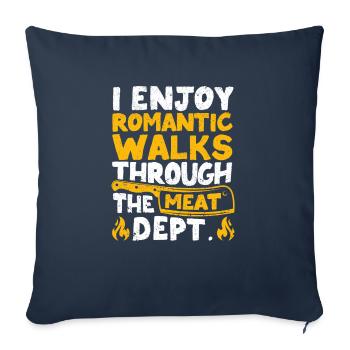 I enjoy romantic walks Fun BBQ - Sofa pillowcase 17,3'' x 17,3'' (45 x 45 cm) - navy - Front