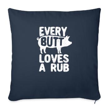 Every butt loves a Rub Smoked Meat Smoker - Sofa pillowcase 17,3'' x 17,3'' (45 x 45 cm) - navy - Front
