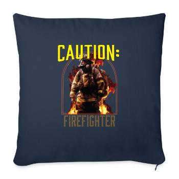 Caution Firefighter Fire Rescue Fireman - Sofa pillowcase 17,3'' x 17,3'' (45 x 45 cm) - navy - Front