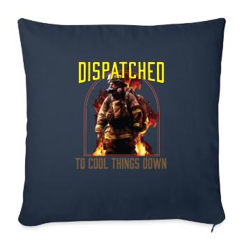 Dispatched to Cool Things Down Funny Fireman - Sofa pillowcase 17,3'' x 17,3'' (45 x 45 cm) - navy - Front
