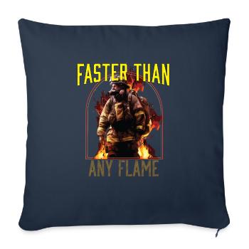 Faster Than Any Flame Fireman Firefighter - Sofa pillowcase 17,3'' x 17,3'' (45 x 45 cm) - navy - Front