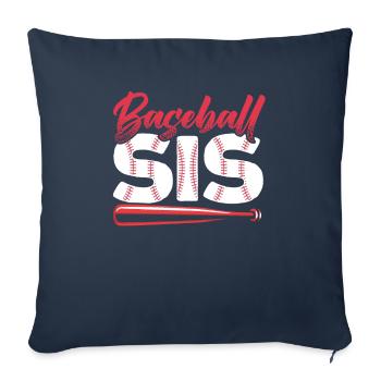 Baseball Sis Joueur de baseball Entraîneur de baseball Sports - Housse de coussin décorative 45 x 45 cm - bleu marine - Devant