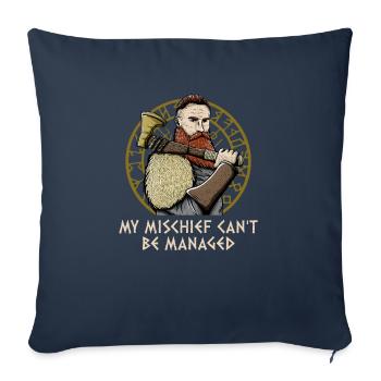 Mon méfait ne peut pas être géré Mythologie drôle de norrois - Housse de coussin décorative 45 x 45 cm - bleu marine - Devant