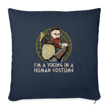 Odin in a Human Costume Funny Norwegian Humor - Sofa pillowcase 17,3'' x 17,3'' (45 x 45 cm) - navy - Front