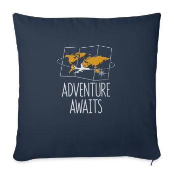 Adventure Awaits Traveling Vacation Travel - Sofa pillowcase 17,3'' x 17,3'' (45 x 45 cm) - navy - Front