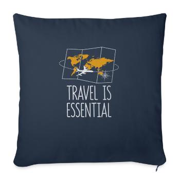 Travel Is Essential Vacation Traveler Relaxation - Sofa pillowcase 17,3'' x 17,3'' (45 x 45 cm) - navy - Front